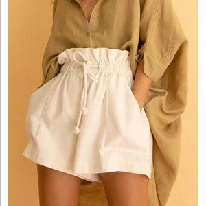Posse Zuri drawstring shorts w/ paper bag waist